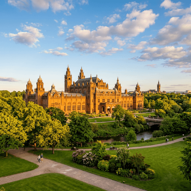 Kelvingrove Art Gallery and Museum, a red sandstone Spanish Baroque building in Glasgow