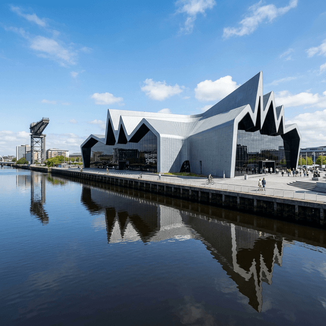 Riverside Museum by Zaha Hadid on the banks of the River Clyde, Glasgow